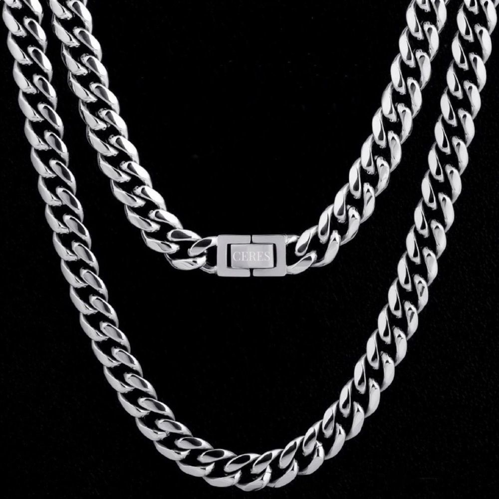 LAST DAY CERES Fine Jewelry 18” 10mm Miami Cuban Link Stainless Steel Chain - Picture 3 of 7